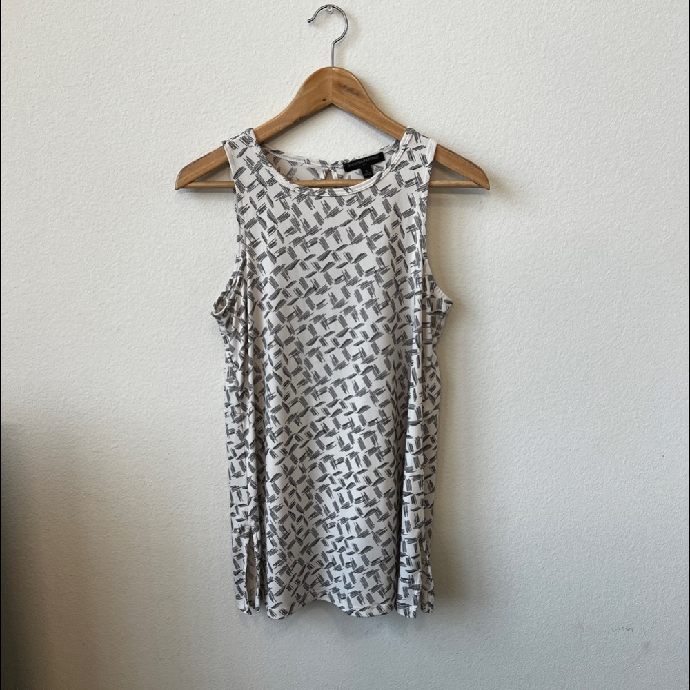 Banana Republic’s (S size) White Tunic Top with Black Stripe Design